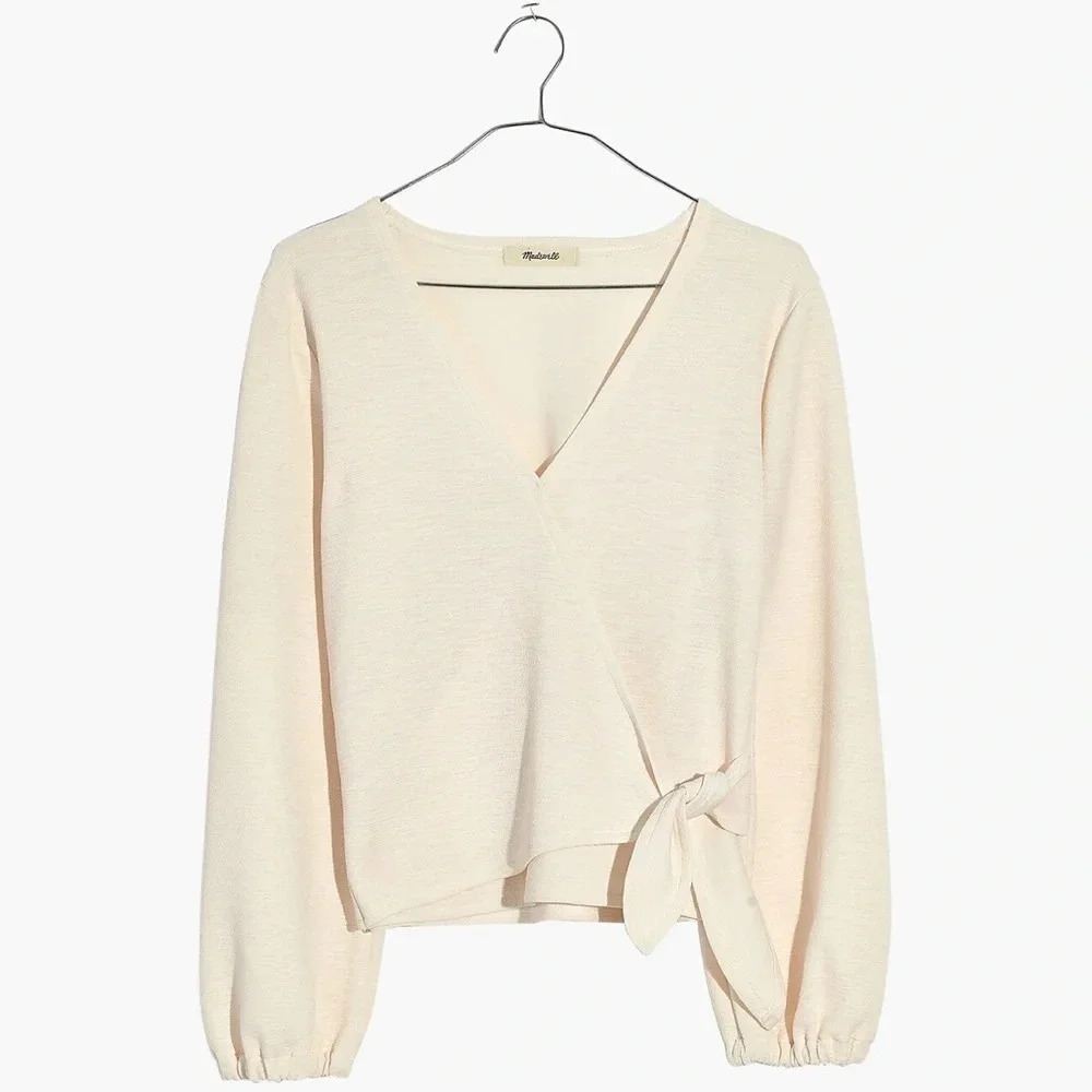 Madewell Texture & Thread Crepe Wrap Top - Picture 11 of 12